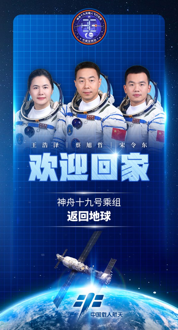 长胜证券 【海报集锦】神十九凯旋！蔡旭哲创舱外任务纪录，90后“双星”首飞完美收官
